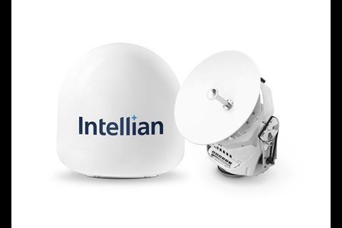 The lightweight 45cm antenna was easily connected to the Intelsat FlexMaritime network